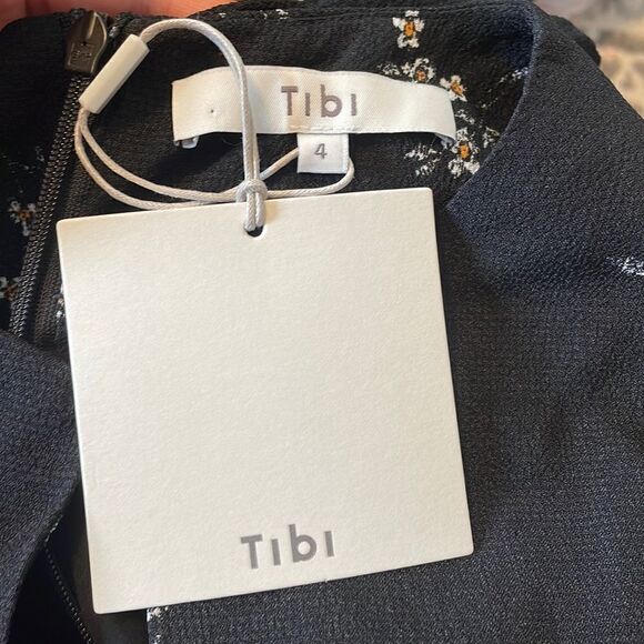 Tibi Lila Florence Mini Dress Black Floral 4 - Picture 9 of 11
